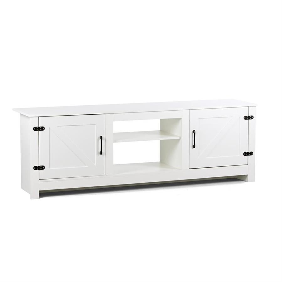 Mobile TV basso bianco con 2 ante e 2 ripiani 180x42x60 cm