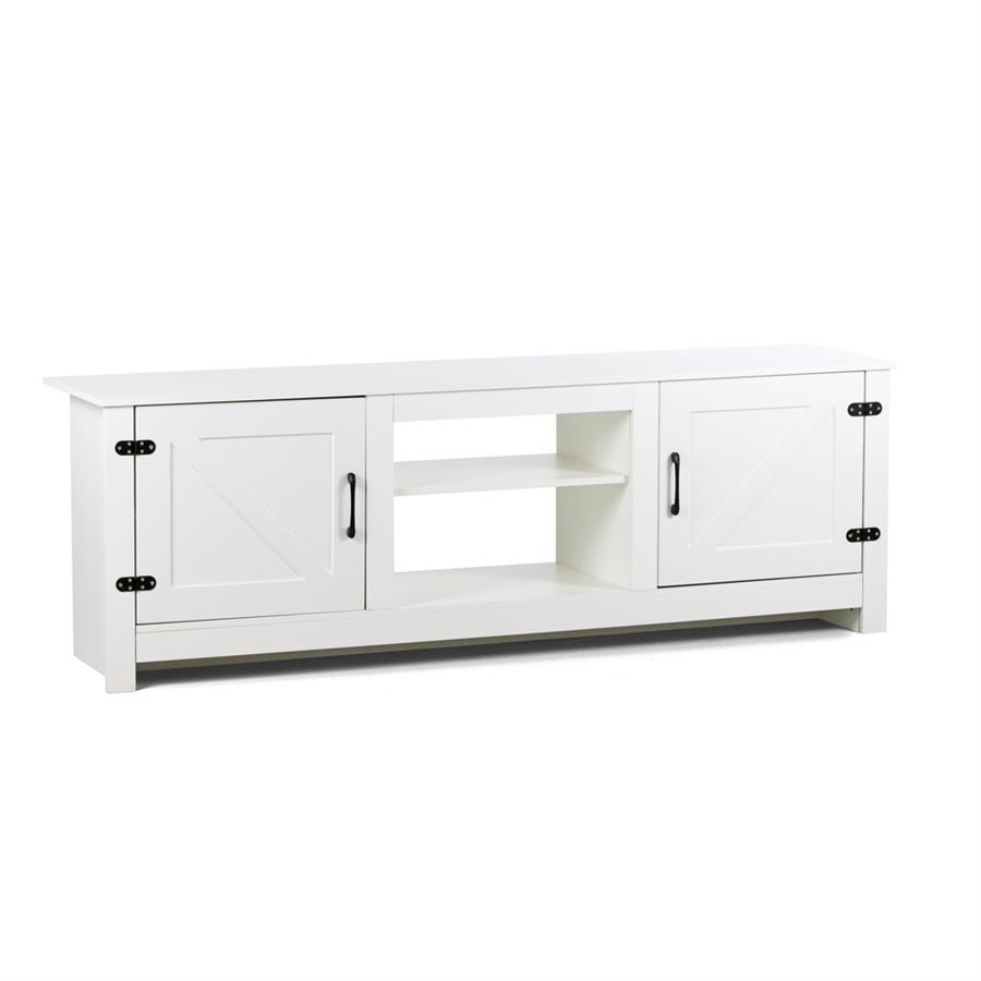 Mobile TV basso bianco con 2 ante e 2 ripiani 180x42x60 cm
