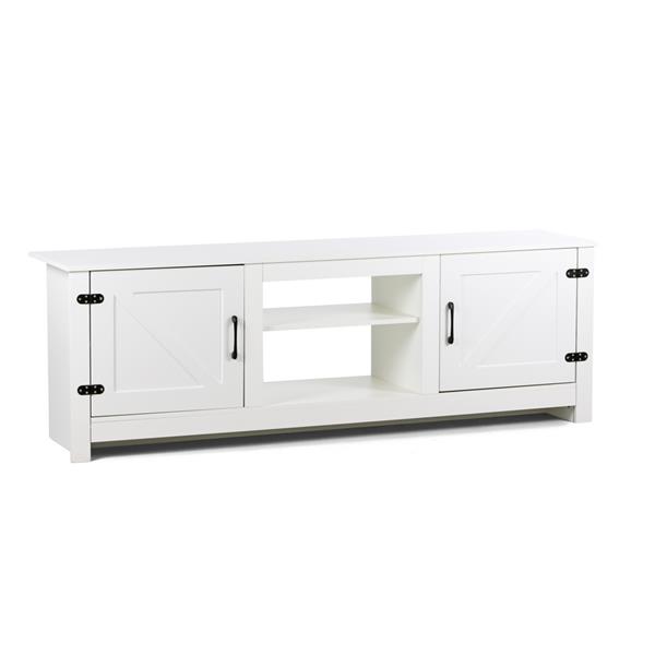 Mobile TV basso bianco con 2 ante e 2 ripiani 180x42x60 cm