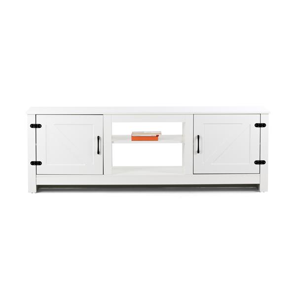 Mobile TV basso bianco con 2 ante e 2 ripiani 180x42x60 cm