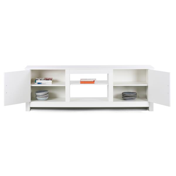Mobile TV basso bianco con 2 ante e 2 ripiani 180x42x60 cm