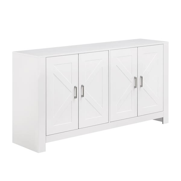 Credenza moderna bianca con 4 ante 150x40x80 cm