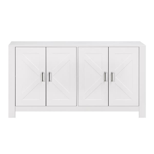 Credenza moderna bianca con 4 ante 150x40x80 cm