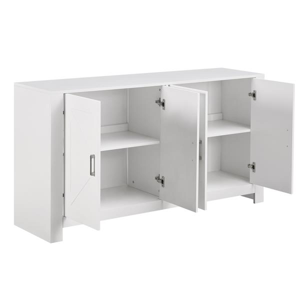 Credenza moderna bianca con 4 ante 150x40x80 cm