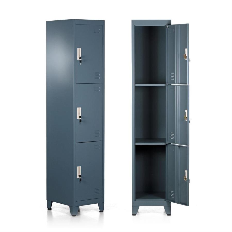 Armadio in metallo 3 ante 190X38X45 ceruleo