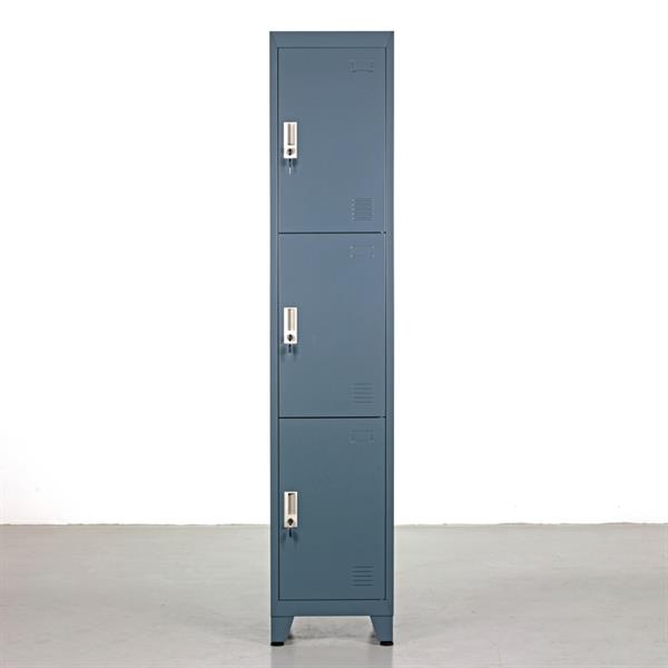 Armadio in metallo 3 ante 190X38X45 ceruleo