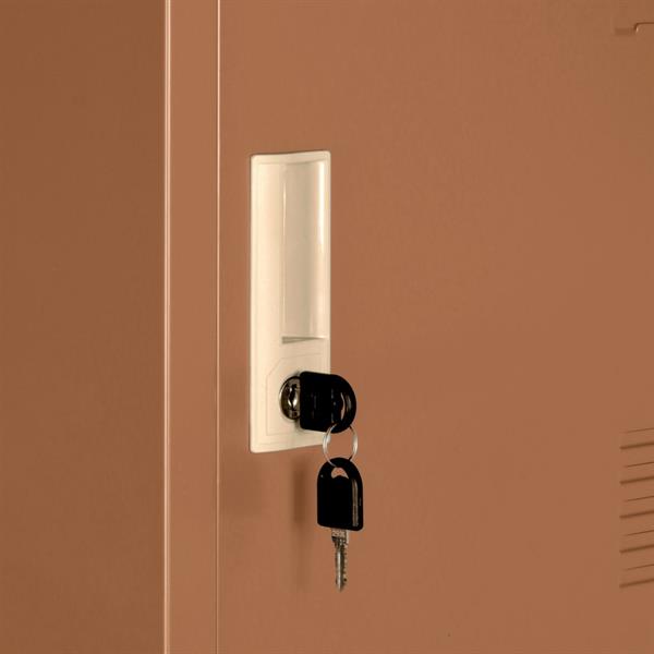 Armadio metallo color mattone con 5 ante