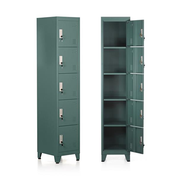 Armadietto in metallo 5 ante verde 180X38X45