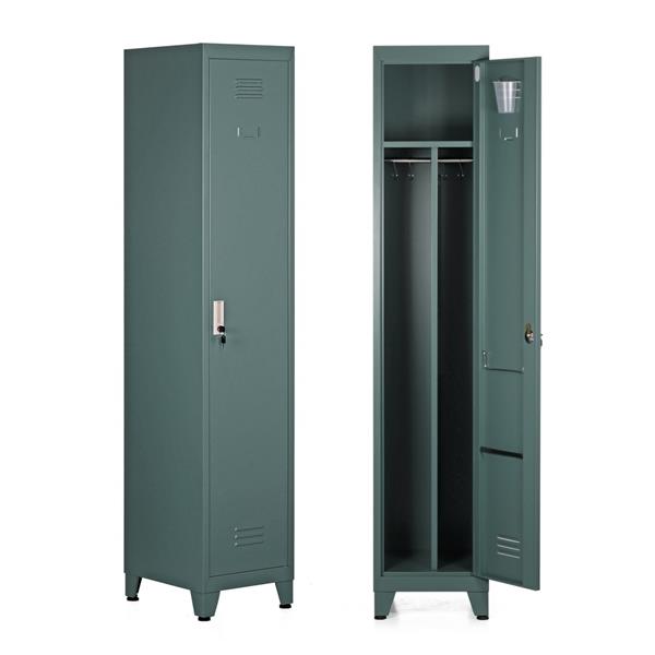 Armadietto metallo 190X38X45 con separatore centrale verde