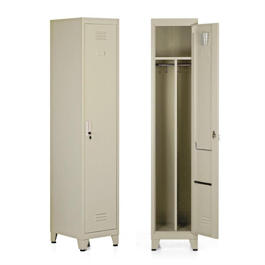 Armadietto sporco-pulito in metallo 190x45x38 cm avorio