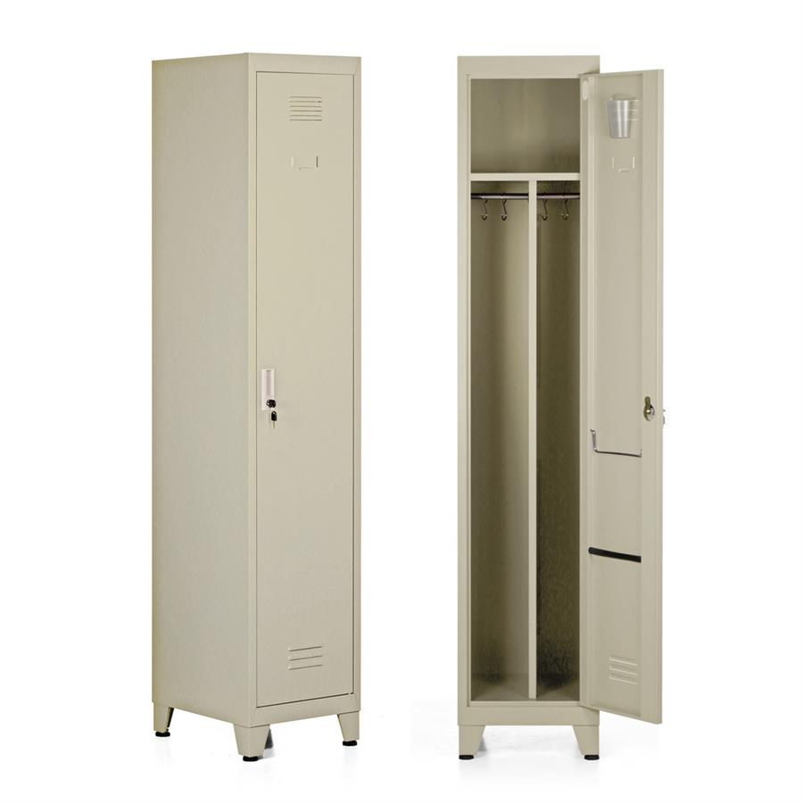 Armadietto sporco-pulito in metallo 190x45x38 cm avorio