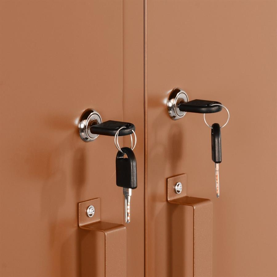 Armadio due ante in metallo 190x85x50 mattone | Brigros