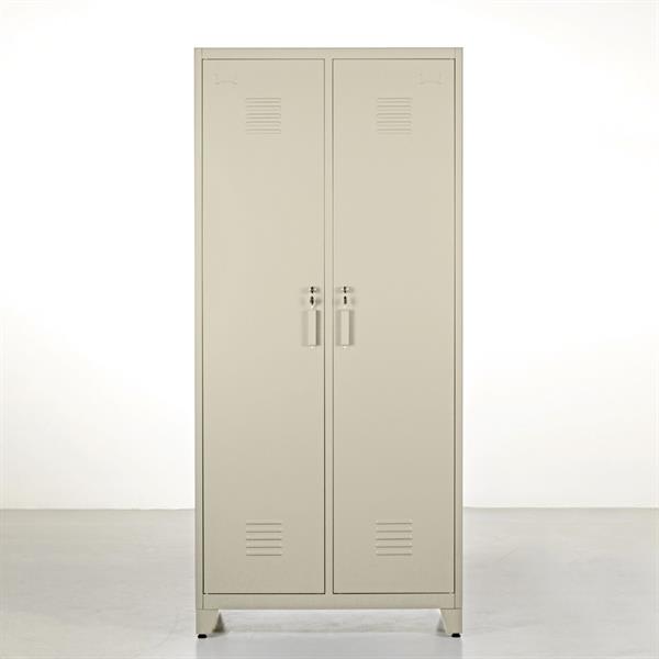 Armadietto doppia anta in metallo avorio 190x85x50 cm