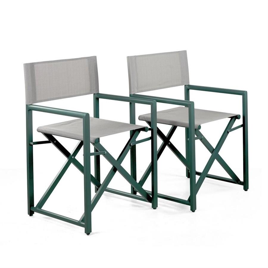 Set da 2 sedie regista in alluminio richiudibili verde - Gilda