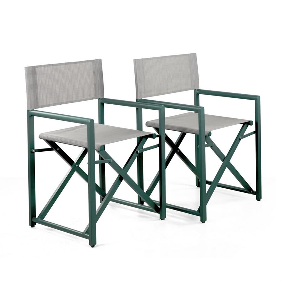 Set da 2 sedie regista in alluminio richiudibili verde - Gilda