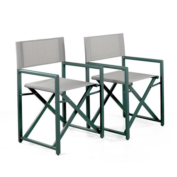 Set da 2 sedie regista in alluminio richiudibili verde - Gilda
