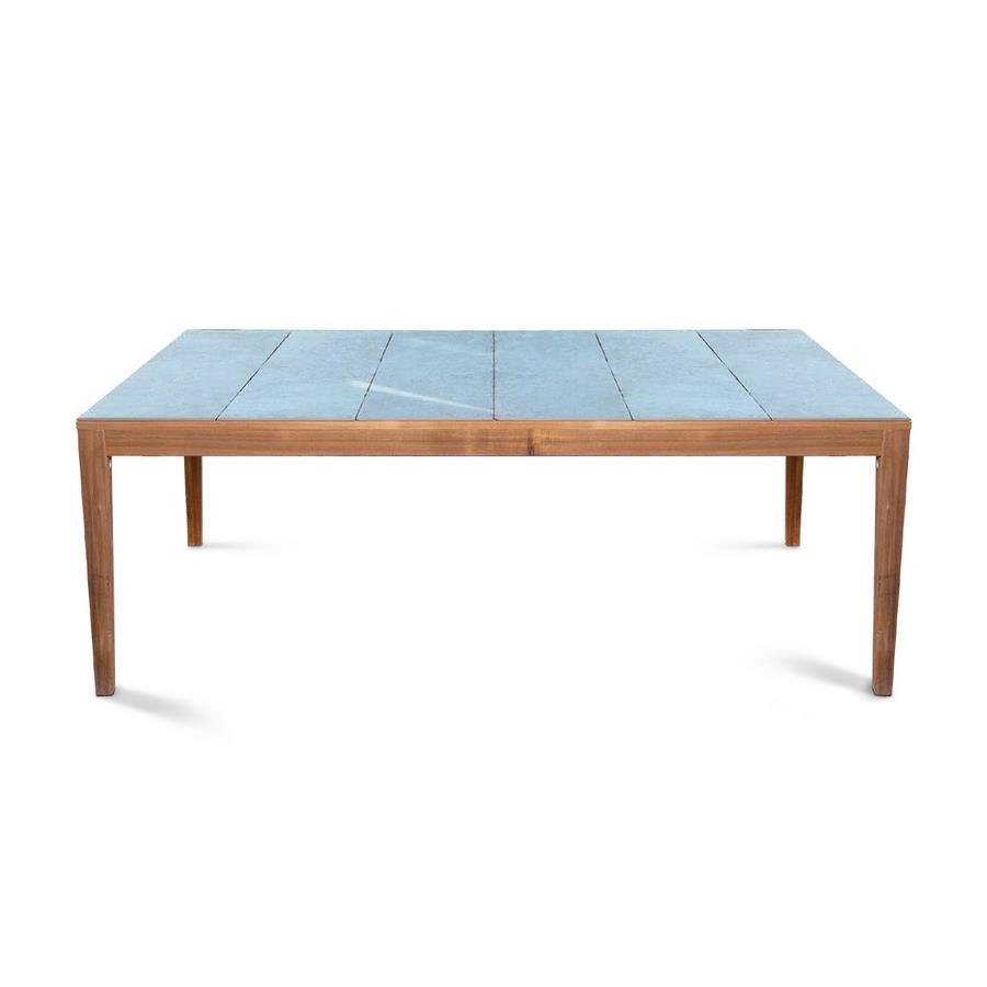 Tavolo da pranzo 200x100cm gambe legno e top in piastrelle - Kerk