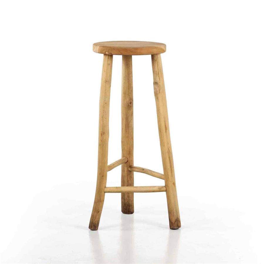 Sgabello alto in legno di teak naturale 76cm - Shein