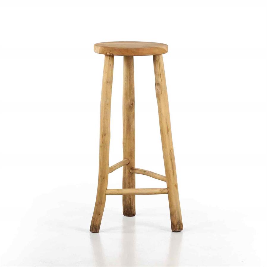 Sgabello alto in legno di teak naturale 76cm - Shein