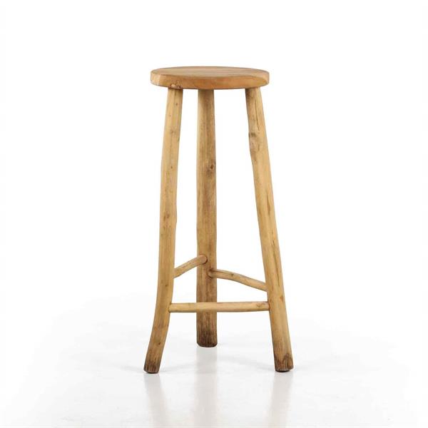 Sgabello alto in legno di teak naturale 76cm - Shein