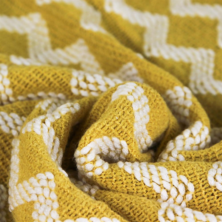 Zoomlie - Coperta in maglia beige con frange nappe, 130 x 170 cm, morbida e leggera, calda coperta di lusso per divani, camera da letto, divano letto