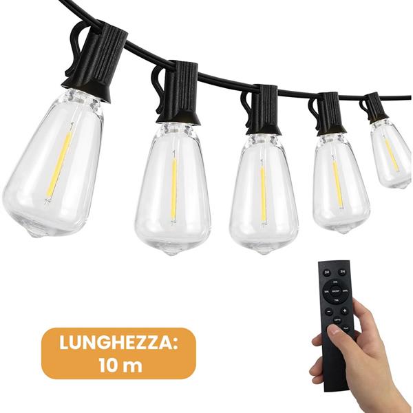 catena di luci per esterno con 27 bulbi a basso consumo