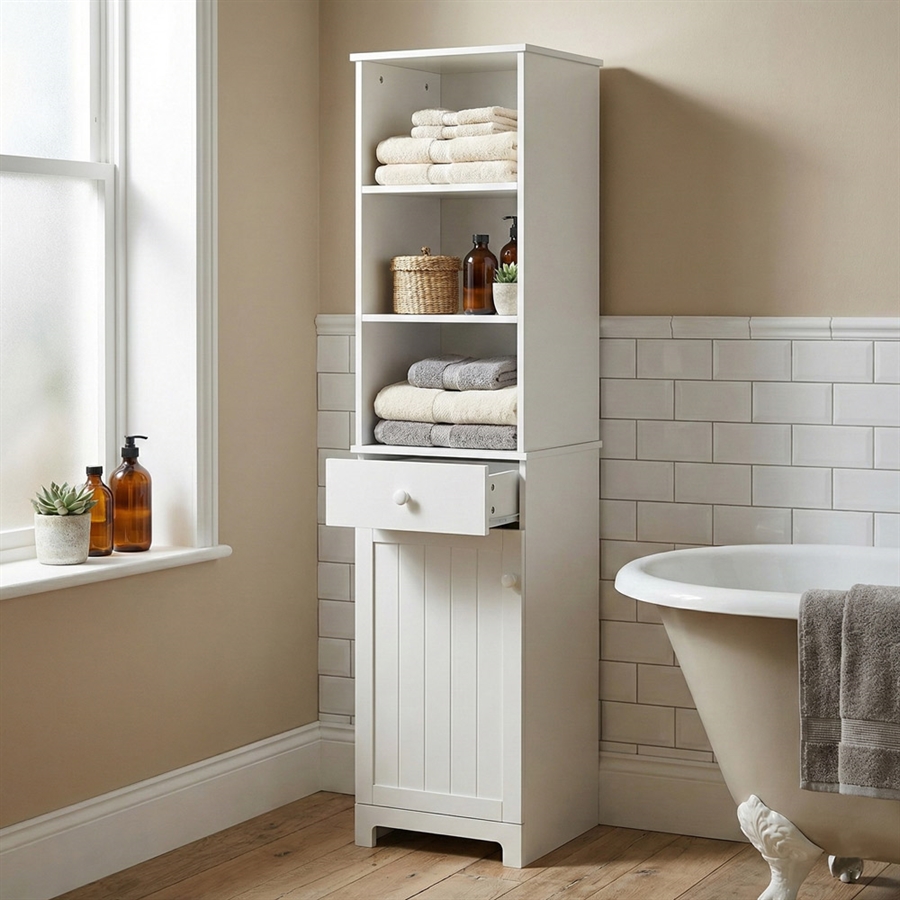 Meuble De Salle De Bain Complet Antares – Artisanal, Frêne Laqué, Neuf