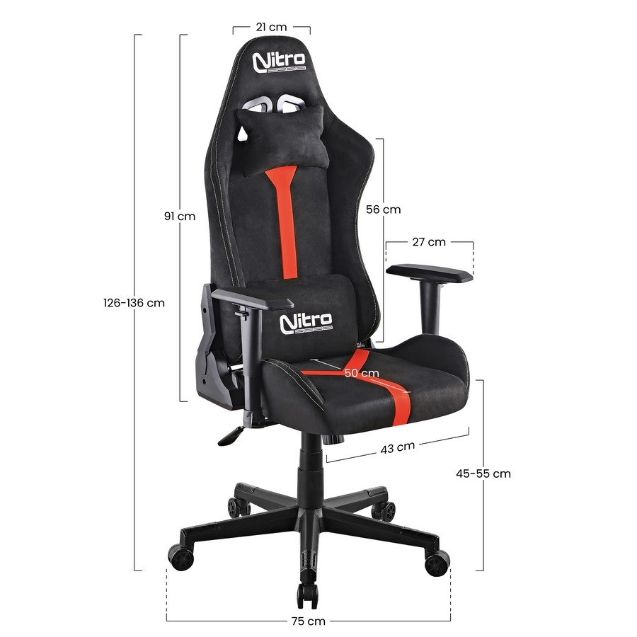Sedia Ufficio Ergonomica SINERGY Rossa – Poggiatesta E Braccioli 2D Regolabili, Base Nylon