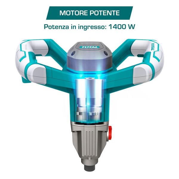 Trapano miscelatore industriale da 1400W con luce led integrata