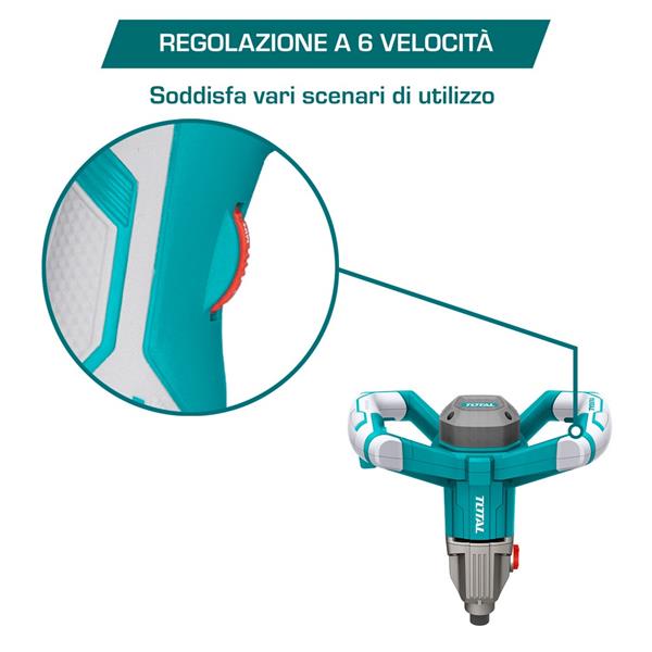 Trapano miscelatore industriale da 1400W con luce led integrata