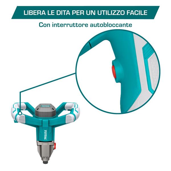 Trapano miscelatore industriale da 1400W con luce led integrata