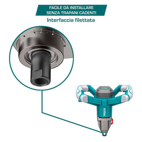 Trapano miscelatore industriale da 1400W con luce led integrata