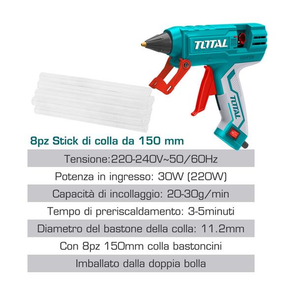 Pistola per colla a caldo con 8 stick inclusi