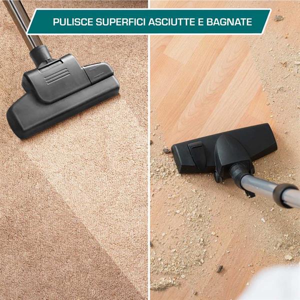 Bidone aspiratutto potente da 75L con motore da 2400W