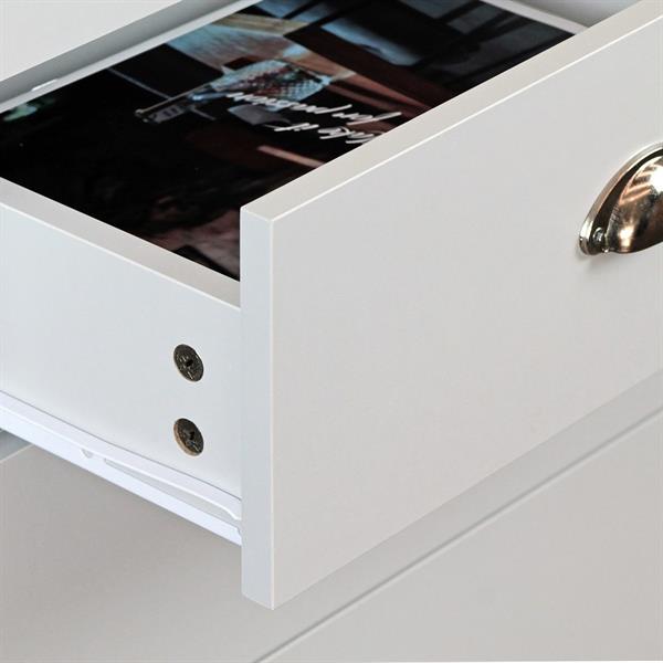 Cassettiera bianca con top in rovere 100x70x40 cm - Ginevra
