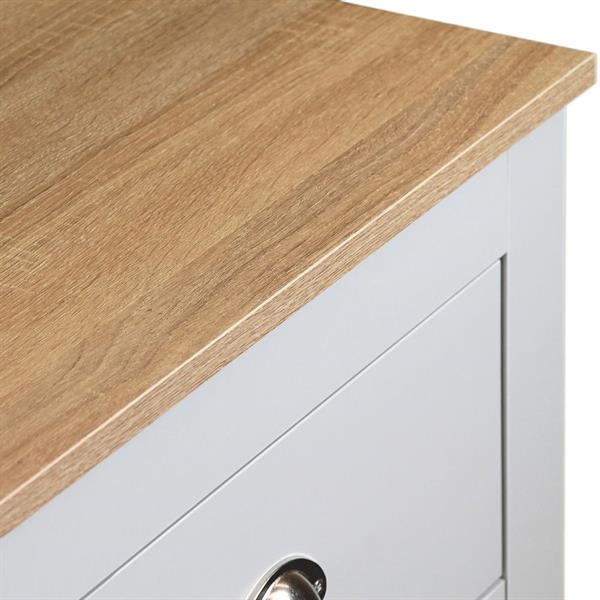 Cassettiera bianca con top in rovere 100x70x40 cm - Ginevra