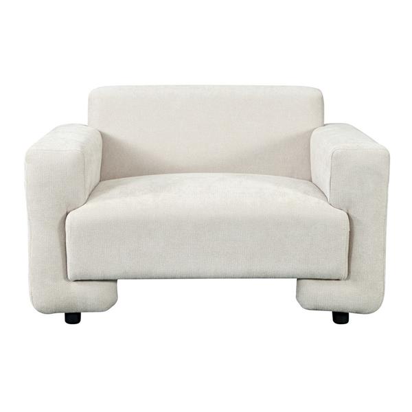 Poltrona con braccioli in tessuto beige 111x90x72 cm - Paris