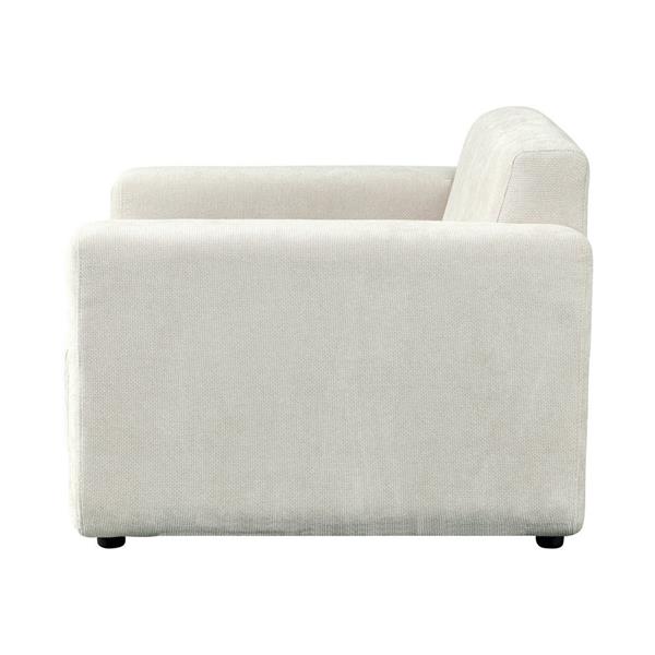 Poltrona con braccioli in tessuto beige 111x90x72 cm - Paris