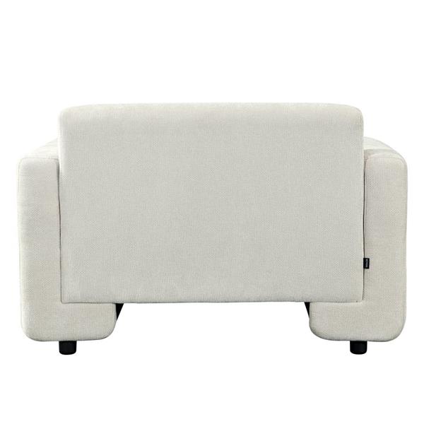 Poltrona con braccioli in tessuto beige 111x90x72 cm - Paris