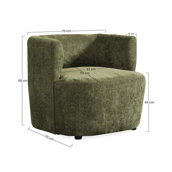 Poltroncina da interni in tessuto 75x72x68 cm verde - Seattle
