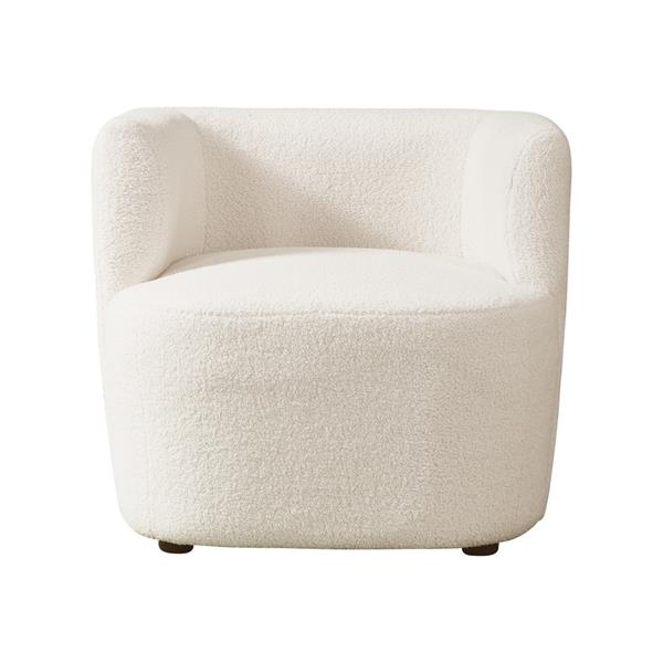 Poltrona design in tessuto teddy 75x70x68 cm crema - Seattle