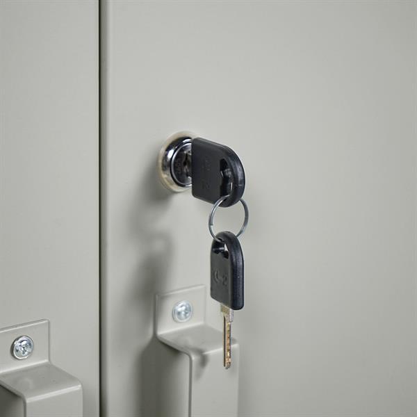 Mobile in metallo grigio 2 ante e 5 ripiani 85x45x190 cm - Yumi