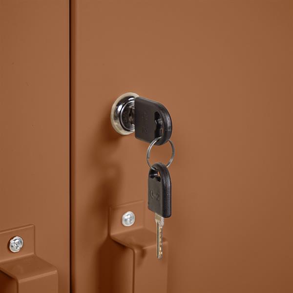 Armadio metallo semiaperto con ante e 5 scaffali mattone 84x45x190 cm - Yumi
