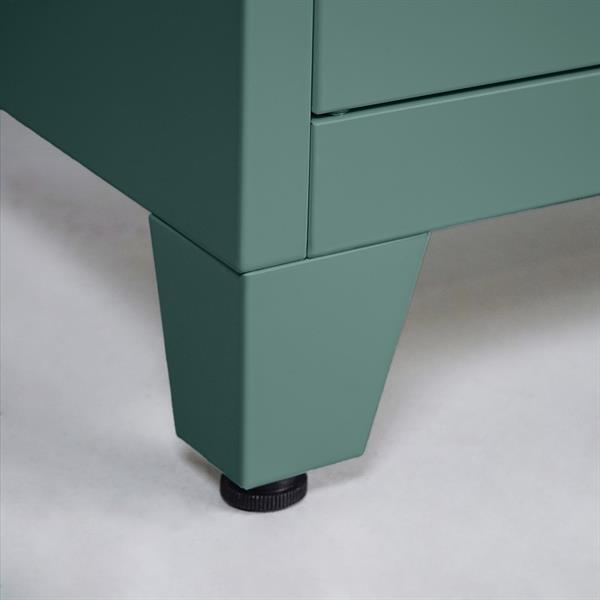 Armadio metallo con serratura 5 ripiani e due ante 85x190 cm verde - Yumi