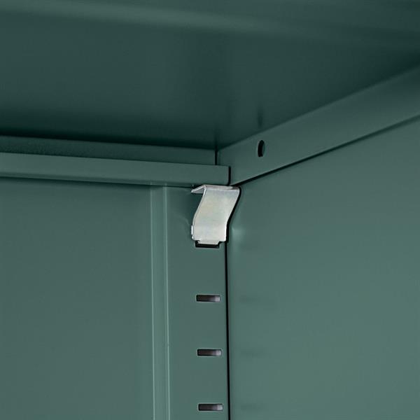 Armadio metallo con serratura 5 ripiani e due ante 85x190 cm verde - Yumi
