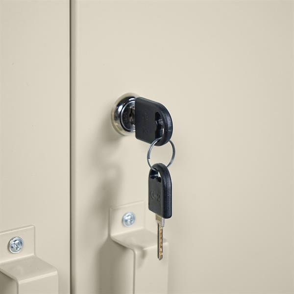 Armadio ufficio con 2 ante e 5 ripiani avorio 85x45x190 cm - Yumi