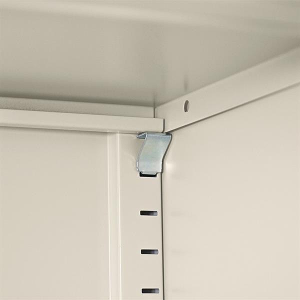 Armadio ufficio con 2 ante e 5 ripiani avorio 85x45x190 cm - Yumi