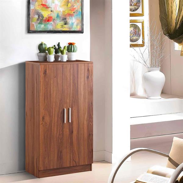 Scarpiera in legno color noce 108x55x36 cm con 7 ripiani - Giulia