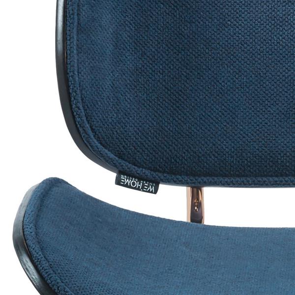 Set da 4 sedie eleganti in tessuto blu con struttura color oro rosa - Elizabeth