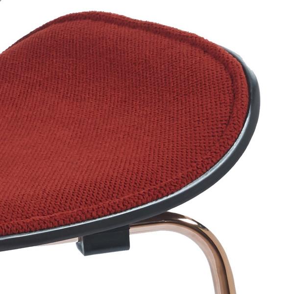 Set da 4 sedie design in tessuto rosso con struttura in oro rosa - Elizabeth